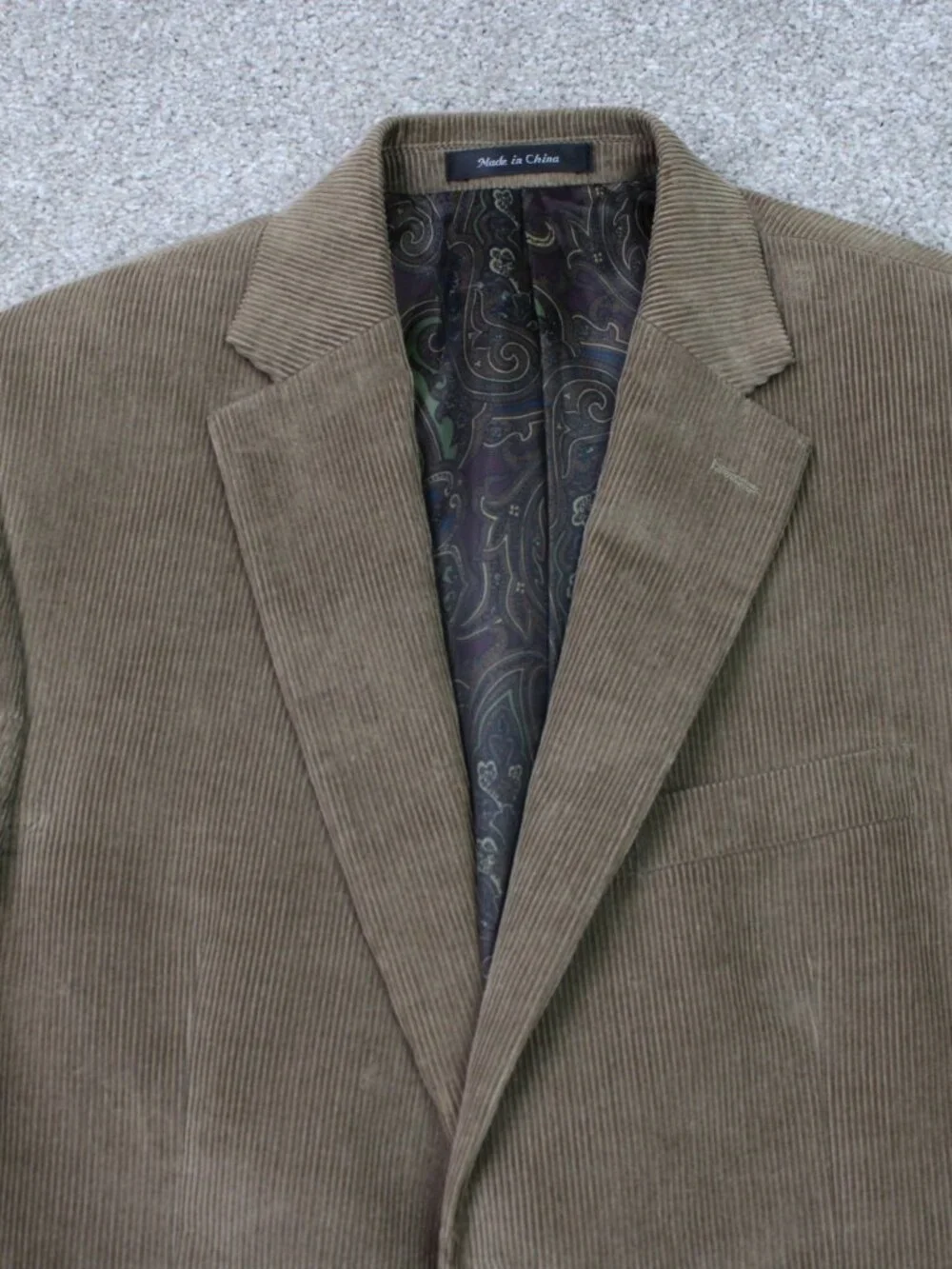 LAUREN Ralph Lauren Corduroy Blazer Mens 40 Short Brown 100% Cotton 2 Button